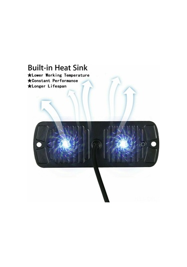 Dofolink 4 Adet Sarı 12 Ledli Frenleyici, Araç Acil Uyarı Işıkları, 18 Flaş Modu, Ip67 Su Geçirmez, 12-24v Dc Siyah