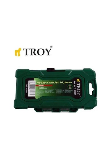 Troy 21604 Hobi Maket Bıçağı Seti, 14 Parça Taşıma Kutulu