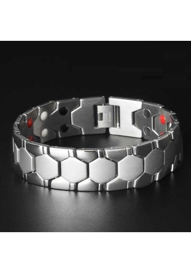 Erkek Anyon Manyetik Enerji Bilezik 316l Paslanmaz Çelik Sağlık Bilezik Altın - Gold