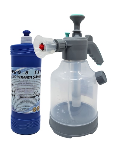 Cilalı Oto Şampuanı 1 Kg Ve 3 Lt Köpük Atan Pompa Seti