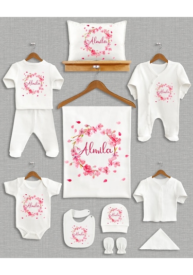 Bebeqon Bbqn1136 İsme Özel 11'li Organik Hastane Çıkışı Beyaz