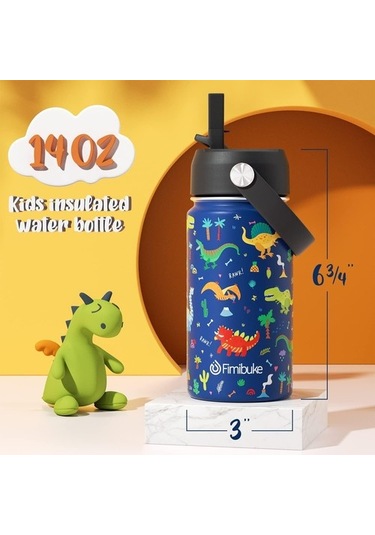 Çocuklar Yalıtımlı Su Şişesi 14 Oz Bpa Içermeyen Paslanmaz Çelik Çift Duvar Vakum Sızdırmazlık Öğrencileri Erkekler Ve Kızlar Için Pipetli Xb7uxg Diğer