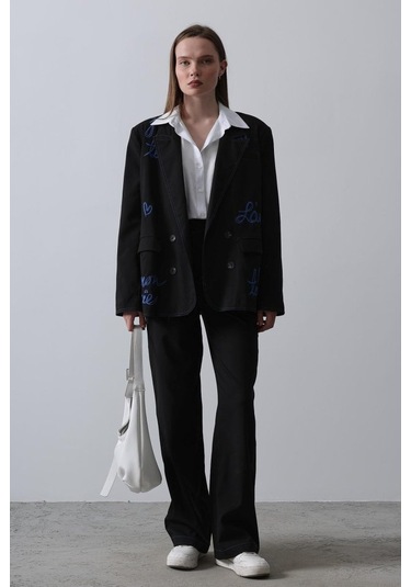 Soonaksesuar Kalpli Ceket Takım - Siyah Siyah