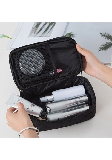 Moveevo Askılı Çift Katlı Makyaj Çantası, Kadınlar İçin Büyük Kozmetik Çantası, Fırçalar, Güzellik, Göz Farı Paleti, Ruj