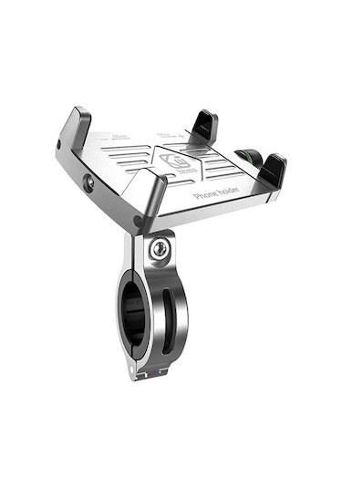 Kewig M7 Bisiklet 4 Pençeli Alüminyum Navigasyon Braketi Açık Bisiklet Cep Telefonu Tutucu Gümüş Silver