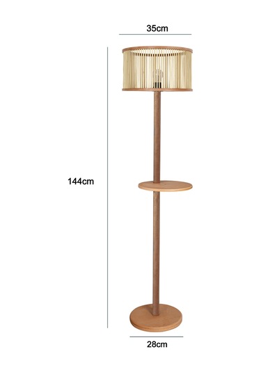 Rustik Serisi Yedikule Bambu Ahşap Lambader