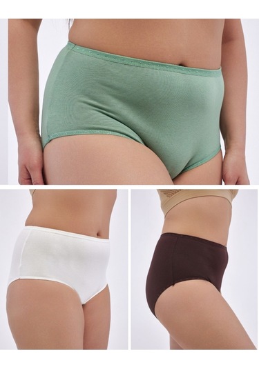 Alya Underwear Kadın Büyük Beden Külot Battal Full Brief, Yüksek Bel 5xl, 6xl, 7xl 5 Farklı Renk 1 Pakette Çok Renkli