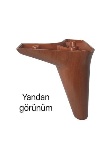 4 Adet Zelve 12 Cm Ceviz Ahşap Desenli Lüx Mobilya Kanepe Sehpa Ünite Koltuk Ayağı Baza Ayak