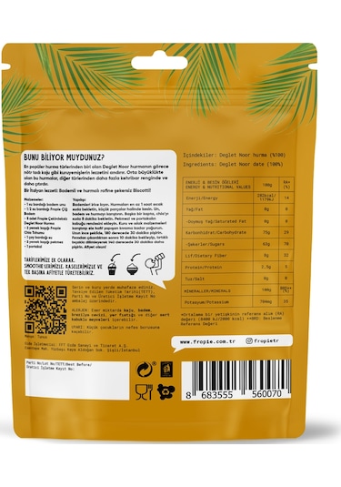 Fropie Çekirdeksiz Hurma Dilimleri - Deglet Noor 75 G