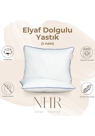 %100 Nanojel Dolgulu Uyku Yastığı 50x70 1200gr / 2 Adet