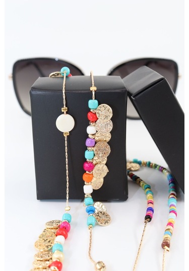 Gold Tuğralı Boncuklu Gözlük Ipi Kadın Gözlük Zinciri. Gözlük Ipi. Gözlük Ipi Askısı. Gözlük Zinciri Gold