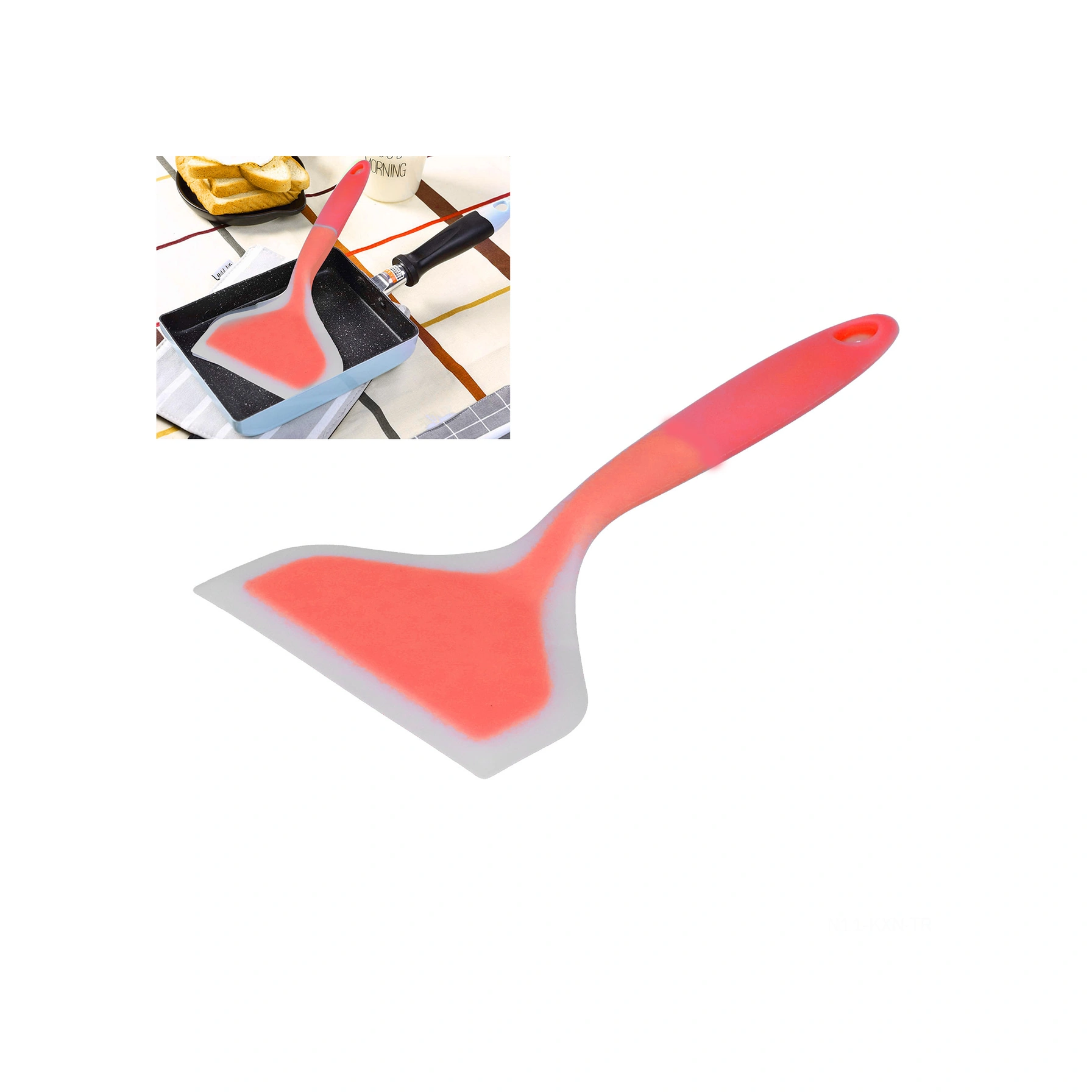 Kosona Mutfak Silikon Spatula: Yemek-grade Materyal, Kayma Özgür, Teflon Tava Koruyucu, Ergonomik Kollu, İki Renkli, Tam Yığın Oluşturma, Tamagoyaki/pannekuk Pişirme