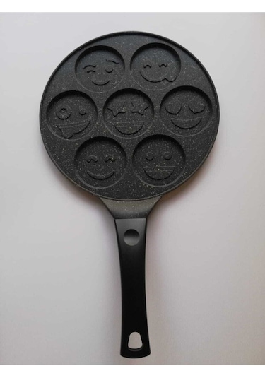 Eda Granit Pankek Tava 28 Cm Gülen Yüz Emojili Pankek Tavası