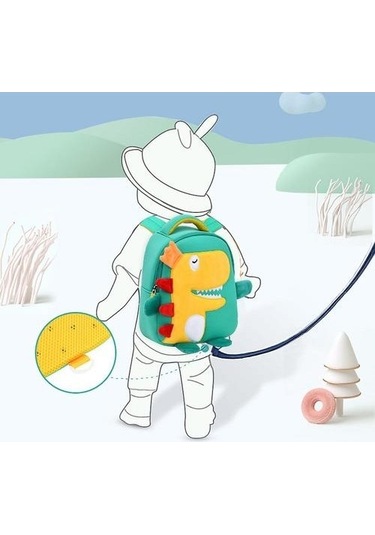 Anaokulu Çizgi Film Okul Çantası 1-3-6 Yaş I Anti-kayıp Çocuk Sırt Çantası 86rlyz Yeşil