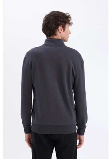 DeFacto Comfort Regular Fit Rahat Kalıp Fermuarlı Dik Yaka Basic Düz Sweatshirt X7405AZ24AUAR214 DeFacto Comfort Regular Fit Rahat Kalıp Fermuarlı Dik Yaka Basic Düz Sweatshirt X7405AZ24AUAR214