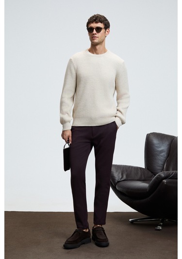 CABLIN Erkek Yuvarlak Yaka Regular Fit Triko Taş Rengi Kazak