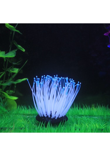 Xiyyadms Mavi Silikon Deniz Anemonu Dekoru: Akvaryum Tasarımı İçin Gerçekçi Ve Güvenli Aksesuar