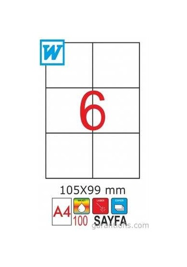 Goldmoon 2068 Laser A4 Sayfa Etiketi 105X99MM 100'lü Paket