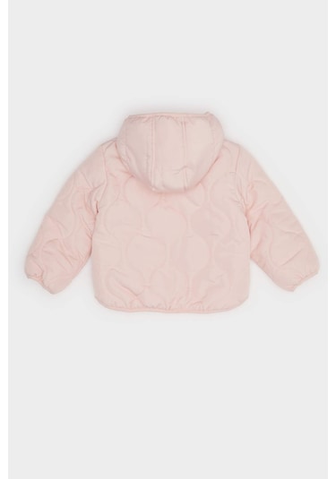 Defacto Kız Bebek Rüzgar Geçirmez Su İtici Kapitoneli Kapüşonlu Şişme Mont E7974a525aupn99 Pembe