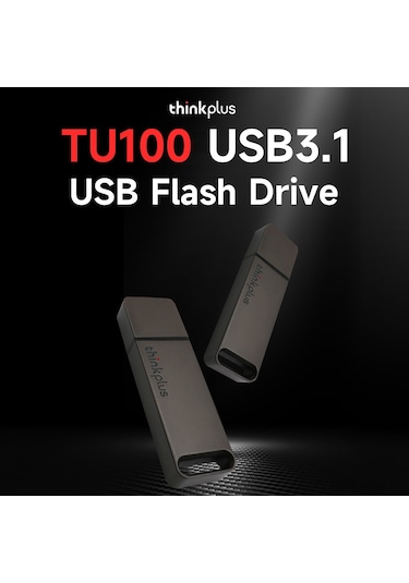 Vkemall Lenovo Thinkplus Tu100 Usb3.1 Bellek 64gb, 75mb/s Hızlı Aktarım, Çinko Alaşımlı Kasa, Taşınabilir Veri Saklama Aleti