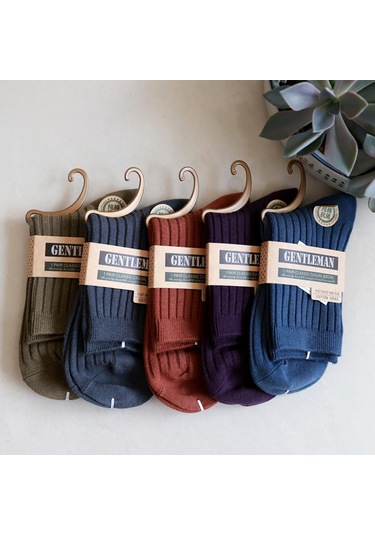 Homyl 10 Çift Erkek Orta Buzağı Çorap Yumuşak Sıcak Gri Gri