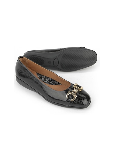 Ziya, Kadın Hakiki Deri Babet 1531050z26142208k Siyah 1531050z26142208k 000 Siyah