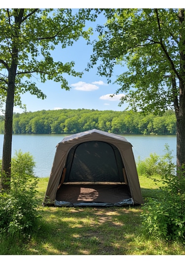 Fischer 8-10 Kişilik Baca Çıkışlı Fresh&black Şişme Çadır 290x290x220cm Kahverengi