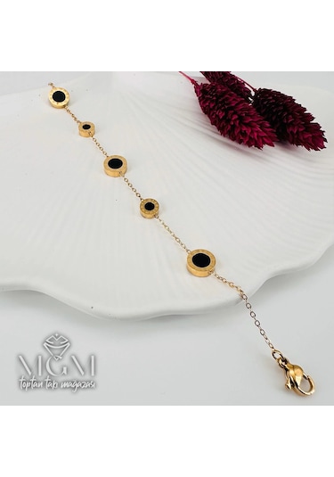 Gold Çelik Bileklikler 16+5 Cm Uzatma Payı - Kbl0165 Çok Renkli