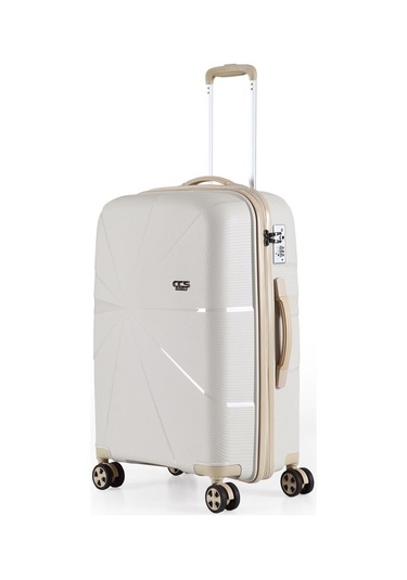 Ççs 5264 Polipropilen Kabin Boy Valiz Beyaz - Bej