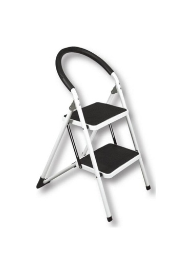 Asvera Metal 2 Basamaklı Katlanabilir Merdiven Ev - Ofis Tipi Oturaklı Merdiven 1 Adet