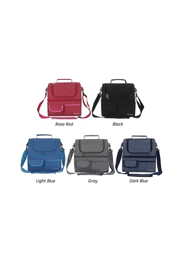 İki Bölmeli Yalıtımlı Soğutucu Çanta, Su Geçirmez Sızdırmaz Öğle Yemeği Çantası, Piknik, Plaj, Seyahat, Çalışma Ve Ofis İçin Omuz Askılı. Gül Kırmızısı