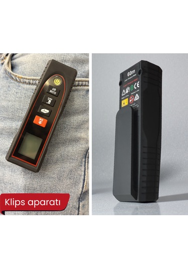 Texta Mtr60 Klipsli Lazerli Mesafe Ölçer 60 Metre