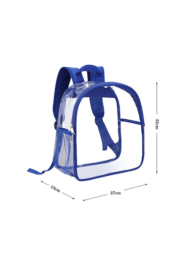Homyl Şeffaf Sırt Çantası Pvc Mini Dayanıklı Gizli Sakli Mavi