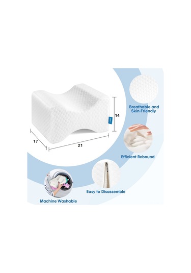 Geeksen Bacak Boynuzu Yastığı - Omuz Yatakçısı İçin Bel Ağrısı Alınımı - 17x14x21cm Beyaz Hafıza Köpüğü Gri