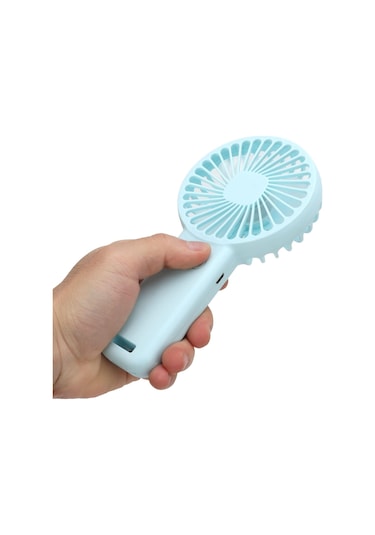 Mini Fan,telefon Tutucu,portatif El Vantilatörü Mavi 9,3x19cm