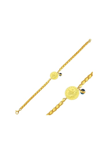 22 Ayar Pullu Zincirli Reşat Çeyrekli Bileklik