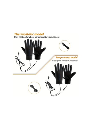 Fochsia Usb Isıtmalı Eldiven 3 Seviye Sıcaklık Kontrolü Dokunmatik Uyumlu Siyah