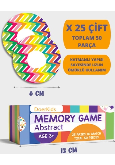 Doerkids Abstract Memory Game Eşleştirme Beceri Hafıza Oyunu 4 Farklı Kullanım