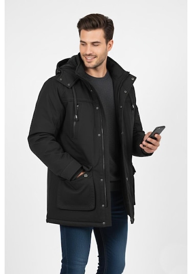 Erkek Spor Kanvas Kapüşonlu Parka 85134 Bgl-st04883 Haki