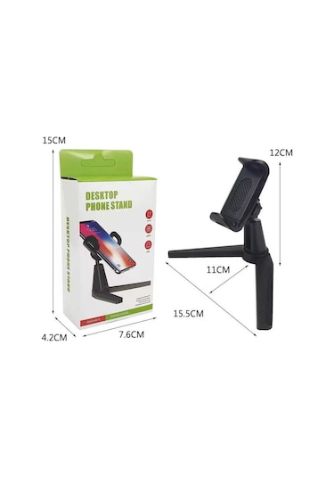 Masaüstü Telefon Tutucu V Tipi Duvar Askı Aparatlı 21A155-Siyah