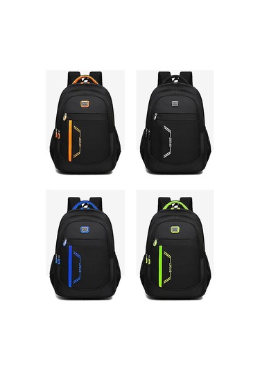 Ganzhoushop Sırt Çantası Kadın Moda Büyük Kapasiteli Okul Çantası Ortaokul Öğrenci Seyahat Sırt Çantası Mavi Çok Renkli