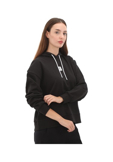 B0a5sx20011-r Timberland Stack Logo Loop Back Hoodıe Kadın Sweatshirt Siyah B0a5sx20011-r Siyah