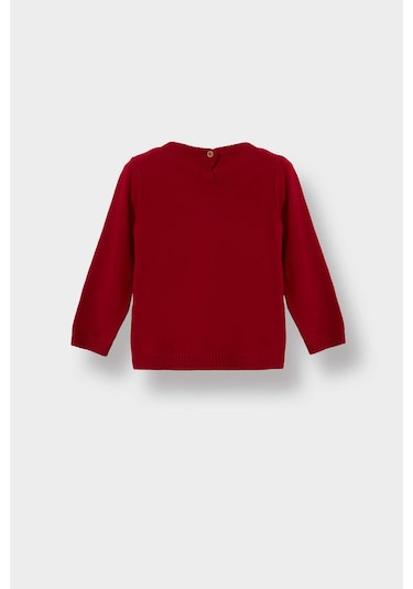 Defacto Kız Bebek Bisiklet Yaka Triko Kazak X8187a225aurd79 Kırmızı