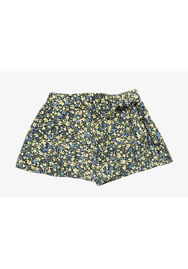 Çiçekli Kız Çocuk Şort Etek St08981 Yeşil