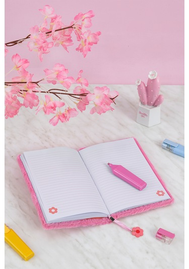 Studi Pelüş Ve Eğlenceli Defter - Çiçek Figürlü