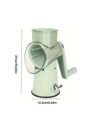 Motion003 Beyaz Mutfak Gerekliliği Manuel Elde Taşınabilir Sebze Dilimleyici Döner Peynir Rendeleyici Fındık Öğütücü 10 Paslanmaz Çelik Bıçaklı Beyaz