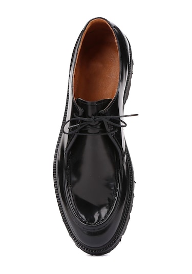 Shoetyle - Siyah Açma Deri Bağcıklı Erkek Günlük Ayakkabı 250-1617-770 Siyah