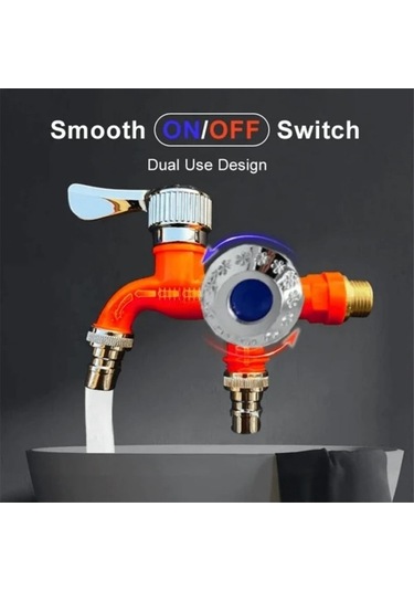 Bosphorusboutique02 2 Adet Yeşil Musluk Ayırıcı Bahçe Hortumu Çift Musluklu Çok Renkli