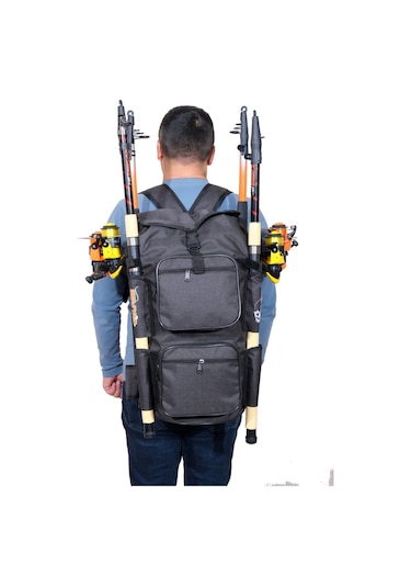 Wolfish Balıkçı Sırt Çantası Siyah 4 Olta Kapasiteli