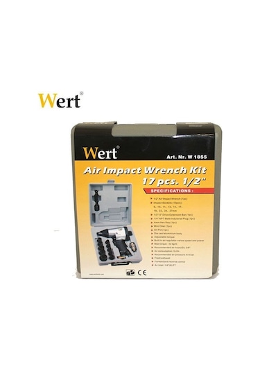 Wert 1855 Havalı Somun Sıkma Seti (1/2" - 17 Parça) N11.10761